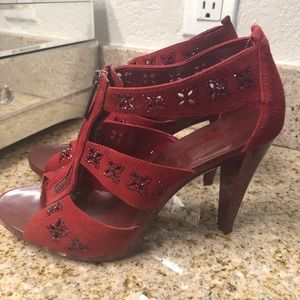 Michael Kors Suede Dark Red High heels Size 7.5